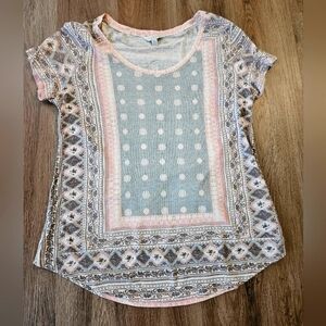 Tapestry Scoop Neck T-Shirt
